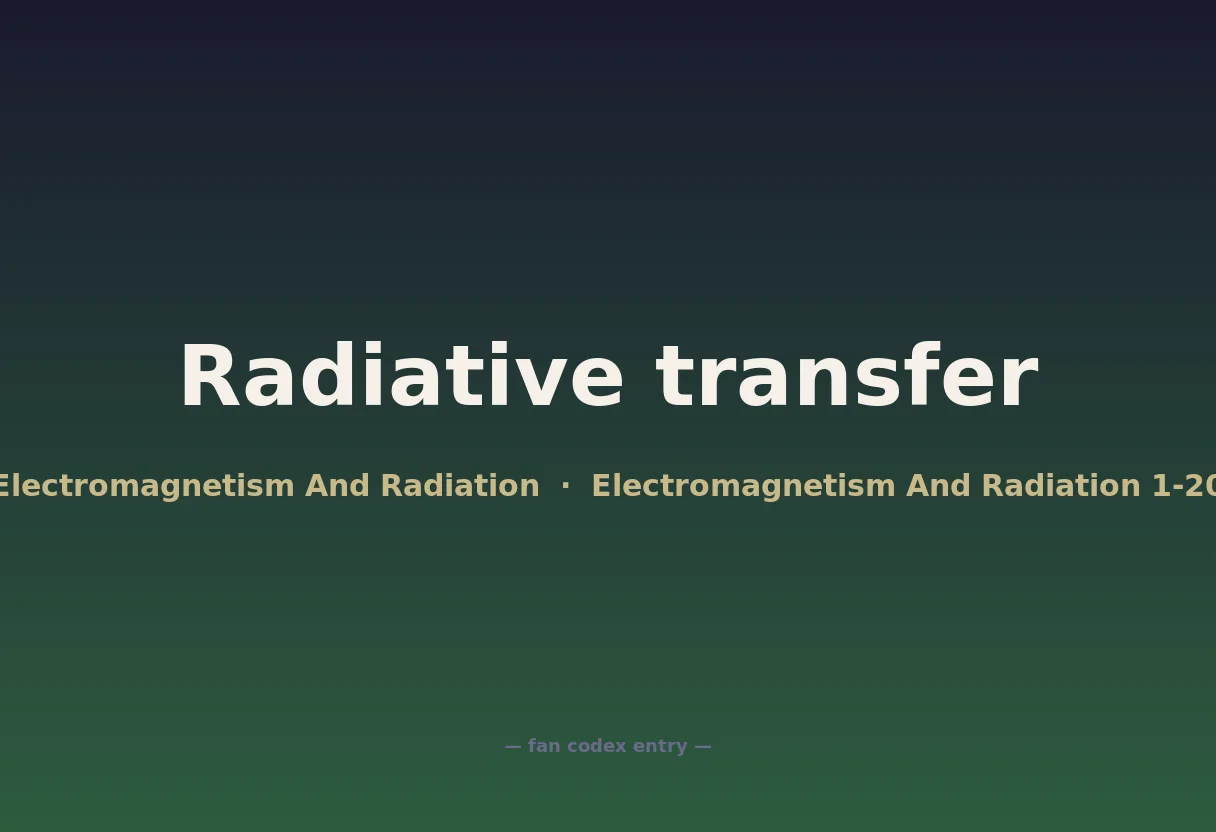 Radiative transfer